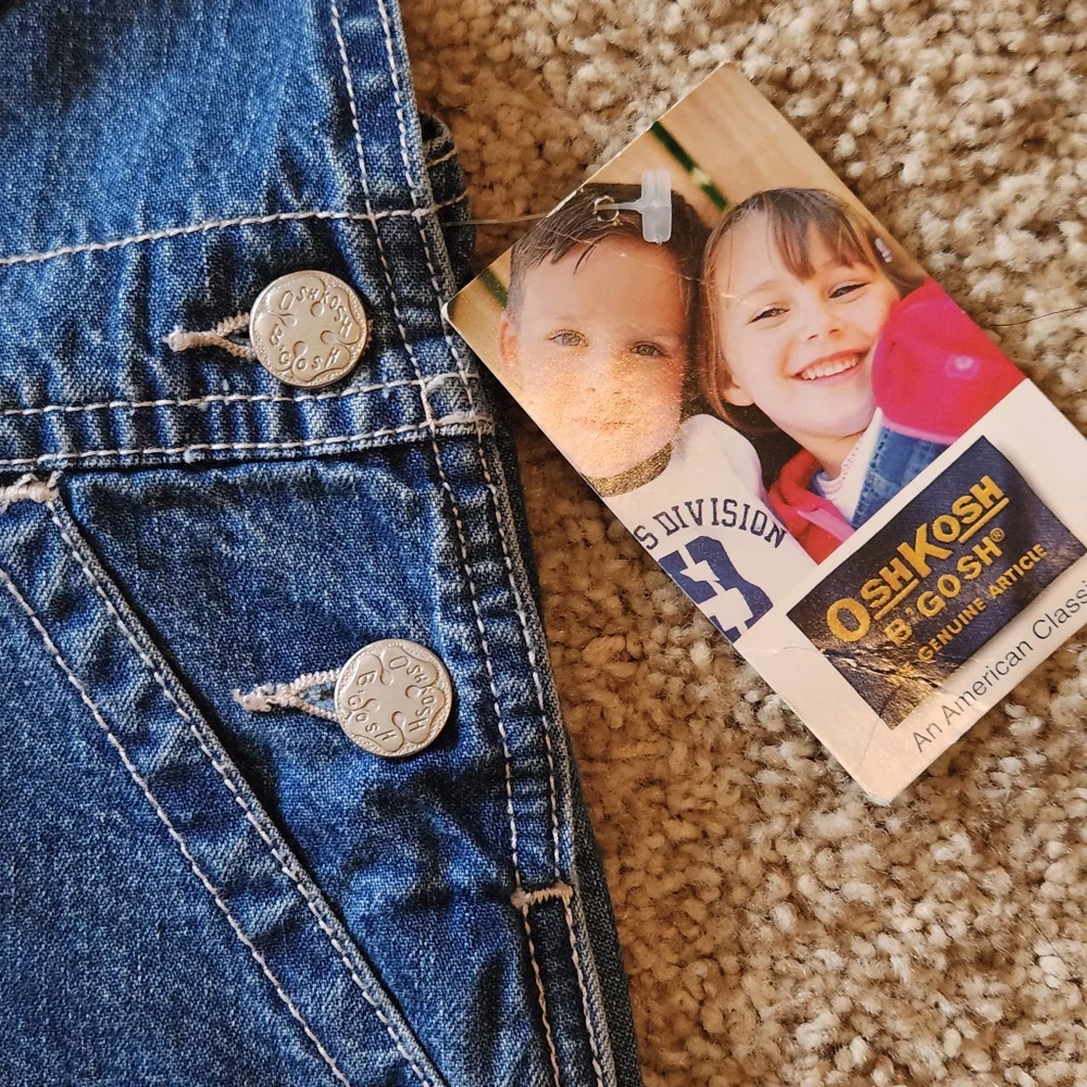 NWT 90s OshKosh B'gosh Overalls With Tide Partner Interior Tag Size 4 - Picture 4 of 8